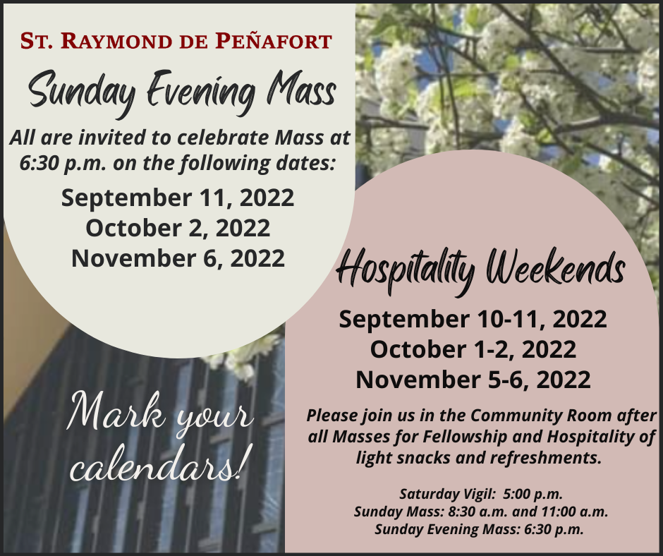 Evening Mass and Hospitality Weekends_2022