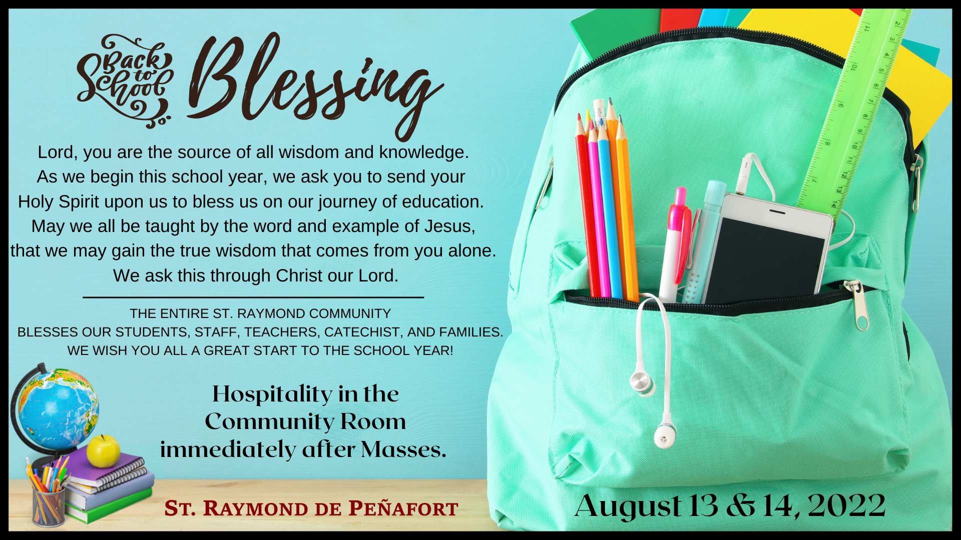 Back to school Blessing of families