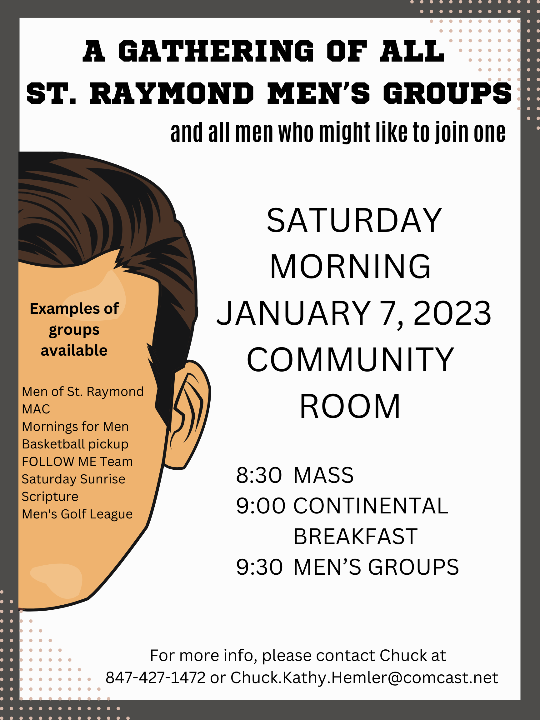 Inviting all men of St. Raymond