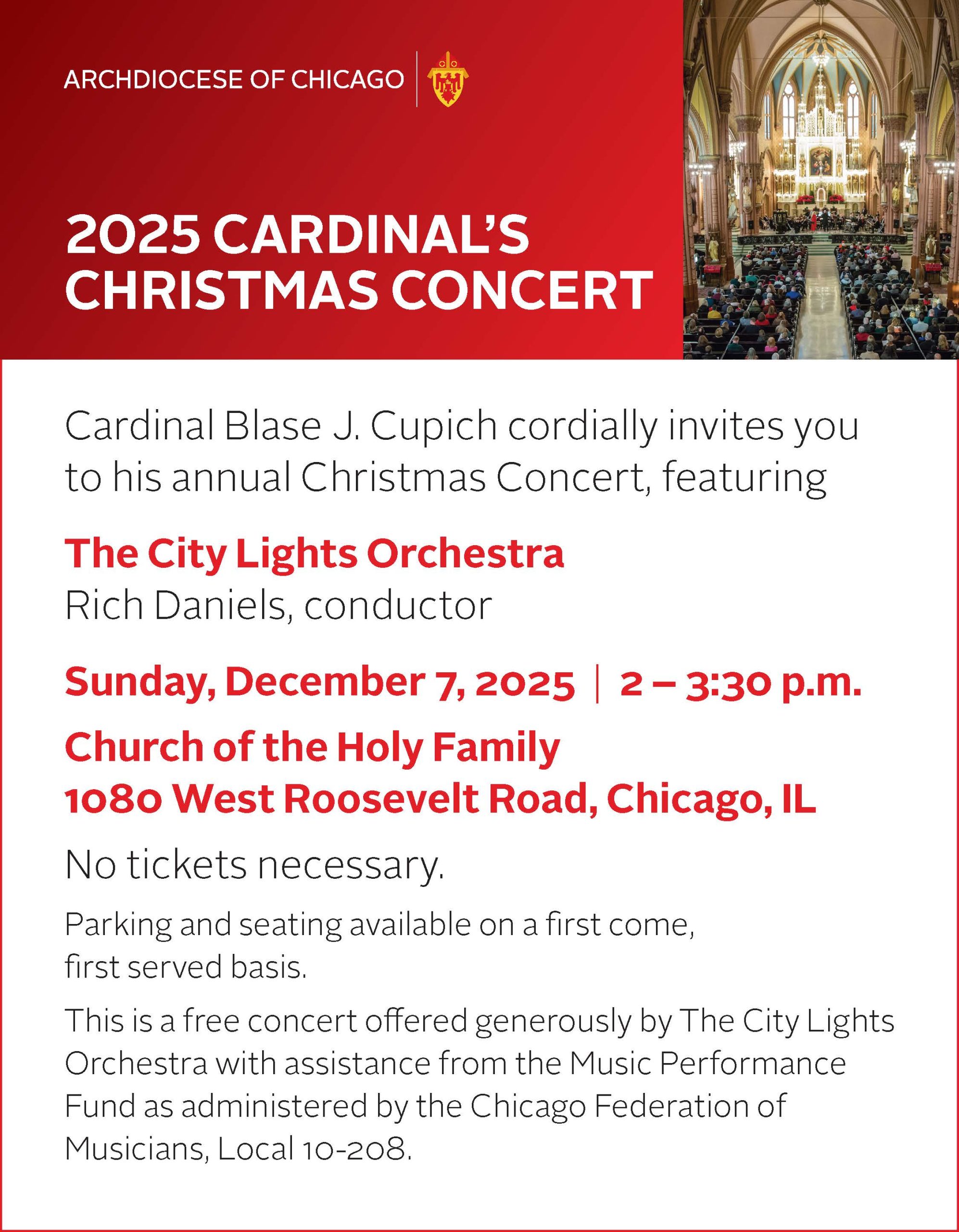 Cardinals Christmas Concert 2025 full-page bulletin ad